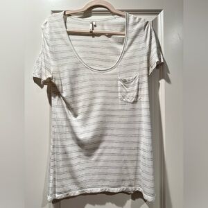 White and light gray stripe banana republic tshirt. Size M.